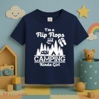 Flip Flops and Camping Kinda Girl Toddler T-Shirt thumb 3
