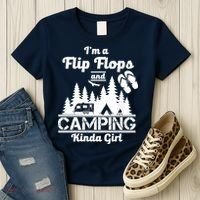 Flip Flops and Camping Kinda Girl Women's T-Shirt thumb 3