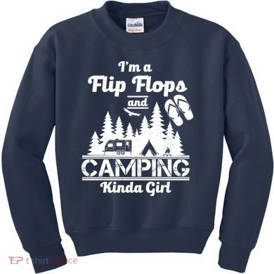 Flip Flops and Camping Kinda Girl Kids Sweatshirt
