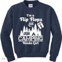 Flip Flops and Camping Kinda Girl Kids Sweatshirt thumb 0