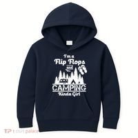 Flip Flops and Camping Kinda Girl Kids Hoodie thumb 0