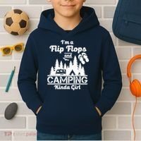 Flip Flops and Camping Kinda Girl Kids Hoodie thumb 2