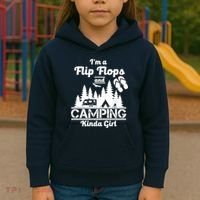 Flip Flops and Camping Kinda Girl Kids Hoodie thumb 3