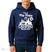 Flip Flops and Camping Kinda Girl Kids Hoodie thumb 4