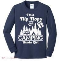 Flip Flops and Camping Kinda Girl Kids Long Sleeve Shirt thumb 0