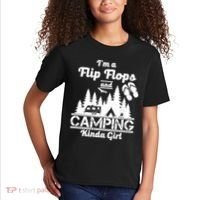 Flip Flops and Camping Kinda Girl Kids T-Shirt thumb 2