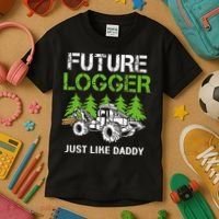 Future Logger Just Like Daddy Logger Kids T-Shirt thumb 3