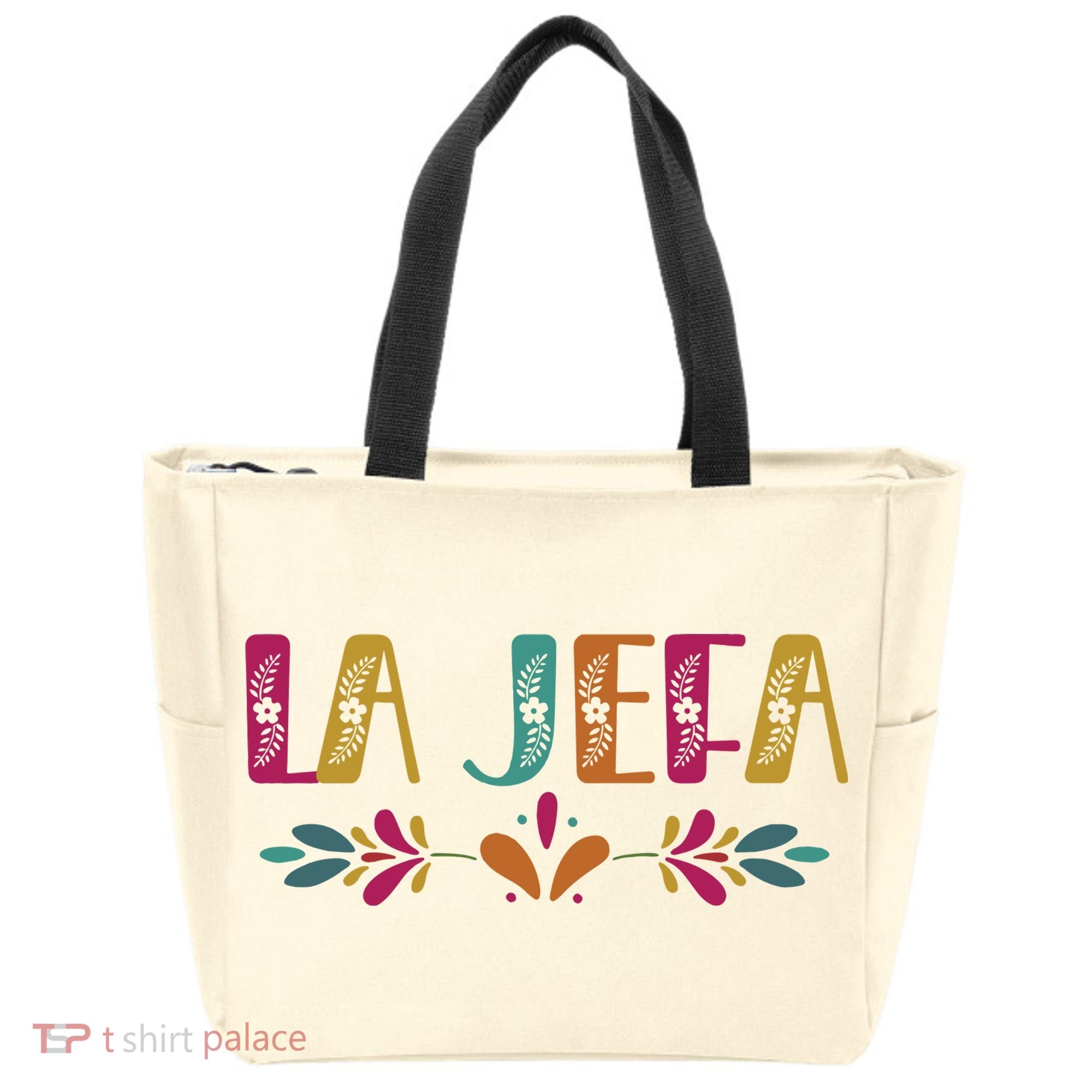 Floral La Jefa Mexican Mom Tote Bag