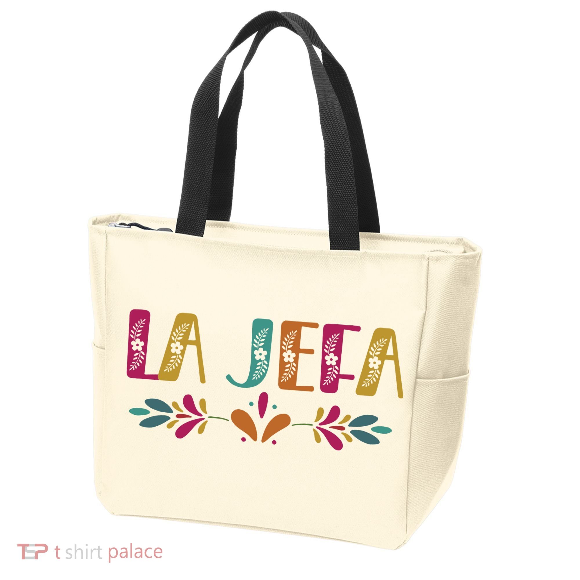 Floral La Jefa Mexican Mom Tote Bag