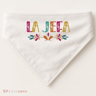 Floral La Jefa Mexican Mom USA-Made Doggie Bandana
