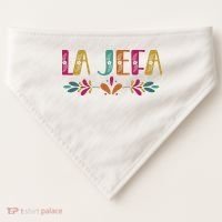 Floral La Jefa Mexican Mom USA-Made Doggie Bandana thumb 0
