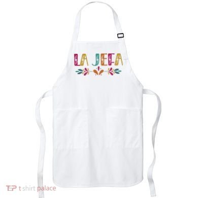 Floral La Jefa Mexican Mom Apron