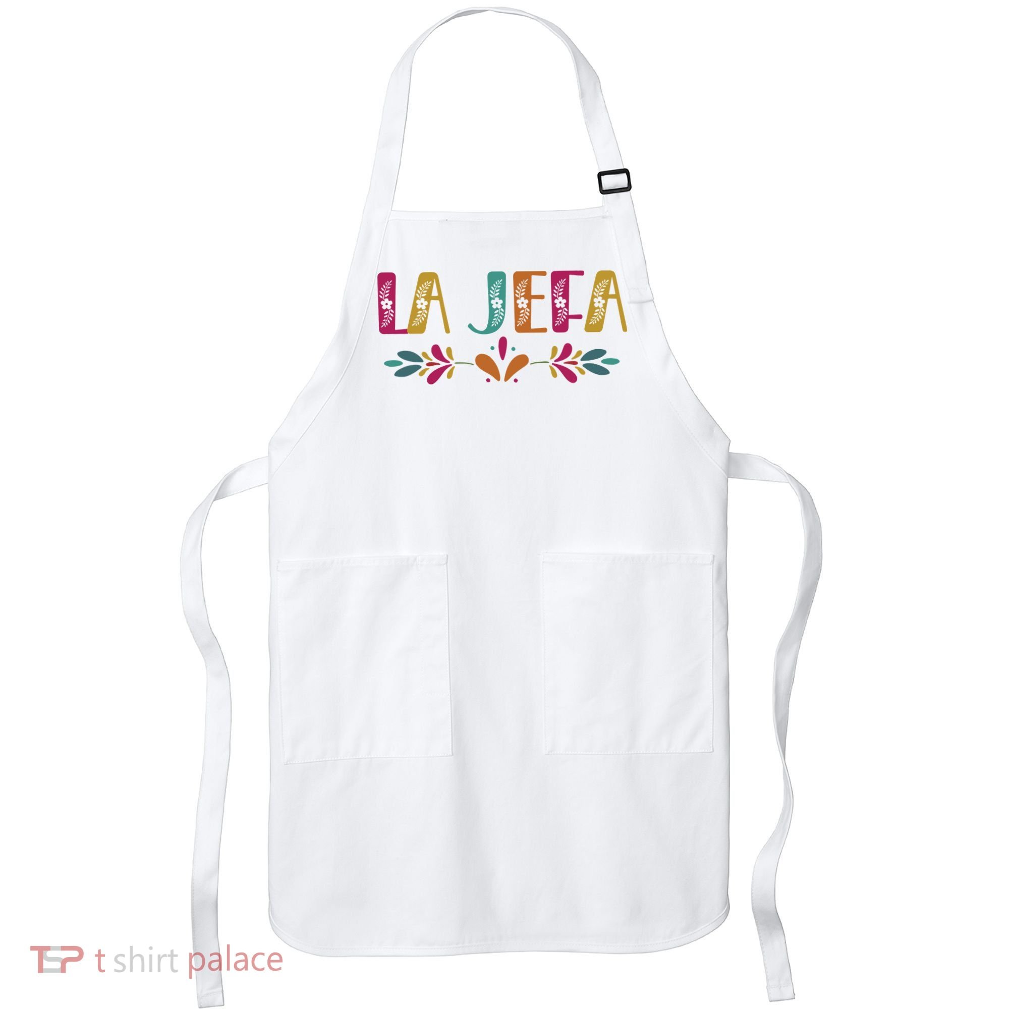 Floral La Jefa Mexican Mom Apron