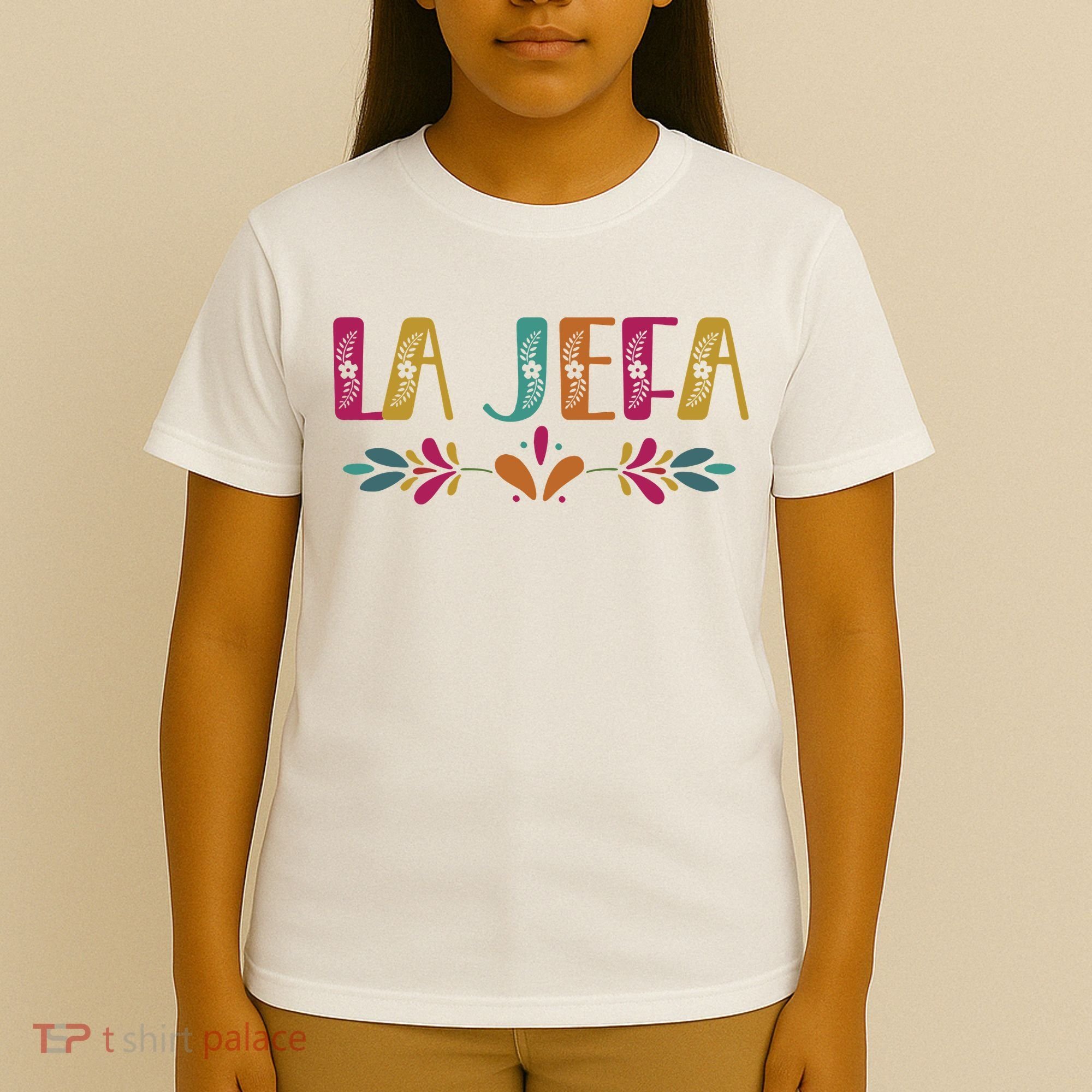 Floral La Jefa Mexican Mom T-Shirt