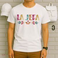 Floral La Jefa Mexican Mom T-Shirt thumb 6