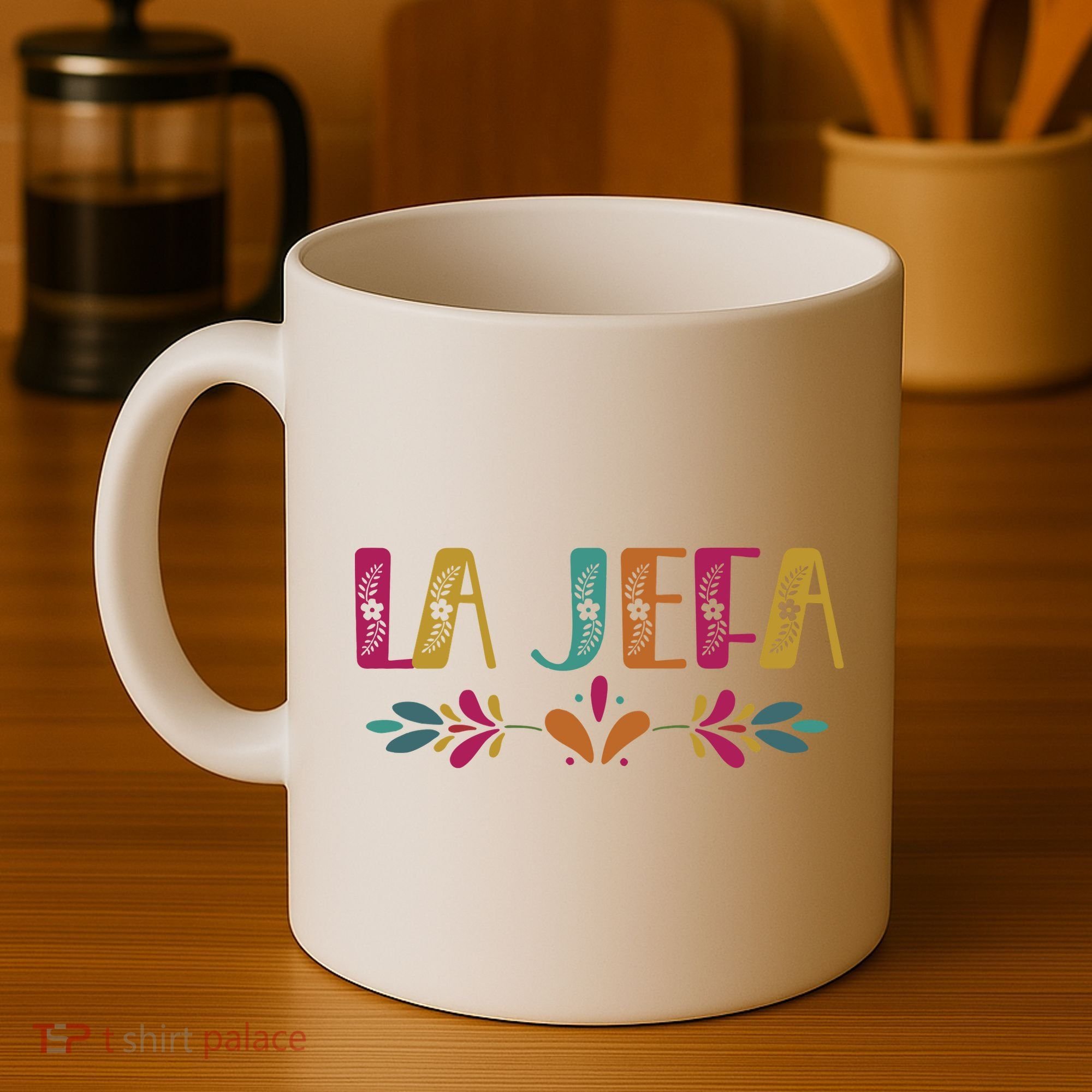 Floral La Jefa Mexican Mom Coffee Mug
