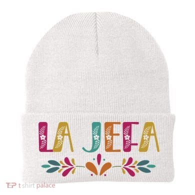 Floral La Jefa Mexican Mom Beanie