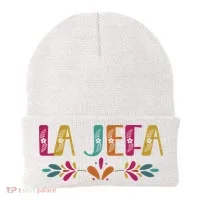 Floral La Jefa Mexican Mom Beanie thumb 0