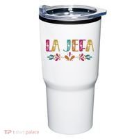 Floral La Jefa Mexican Mom Tumbler thumb 0
