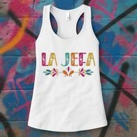 Floral La Jefa Mexican Mom Women's Tank Top thumb 3