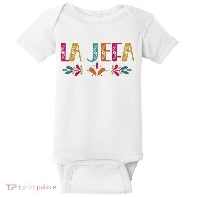 Floral La Jefa Mexican Mom Baby Bodysuit