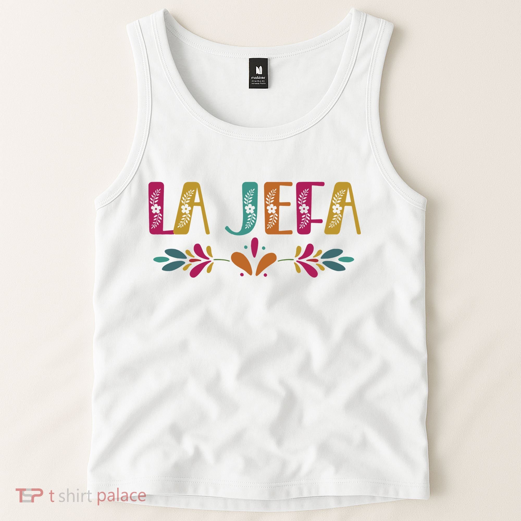 Floral La Jefa Mexican Mom Tank Top