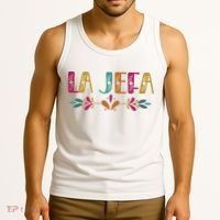 Floral La Jefa Mexican Mom Tank Top thumb 3