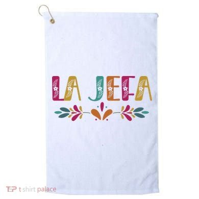 Floral La Jefa Mexican Mom Golf Towel