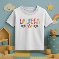 Floral La Jefa Mexican Mom Toddler T-Shirt thumb 3