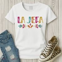 Floral La Jefa Mexican Mom Women's T-Shirt thumb 3