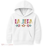 Floral La Jefa Mexican Mom Kids Hoodie thumb 0