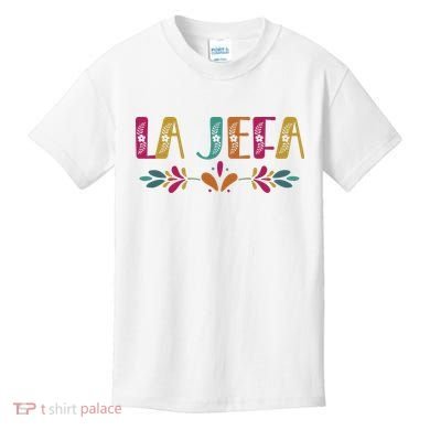 Floral La Jefa Mexican Mom Kids T-Shirt