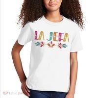 Floral La Jefa Mexican Mom Kids T-Shirt thumb 2