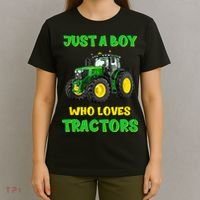 Farm Lifestyle Just A Boy Who Loves Tractors Boy Teens T-Shirt thumb 4