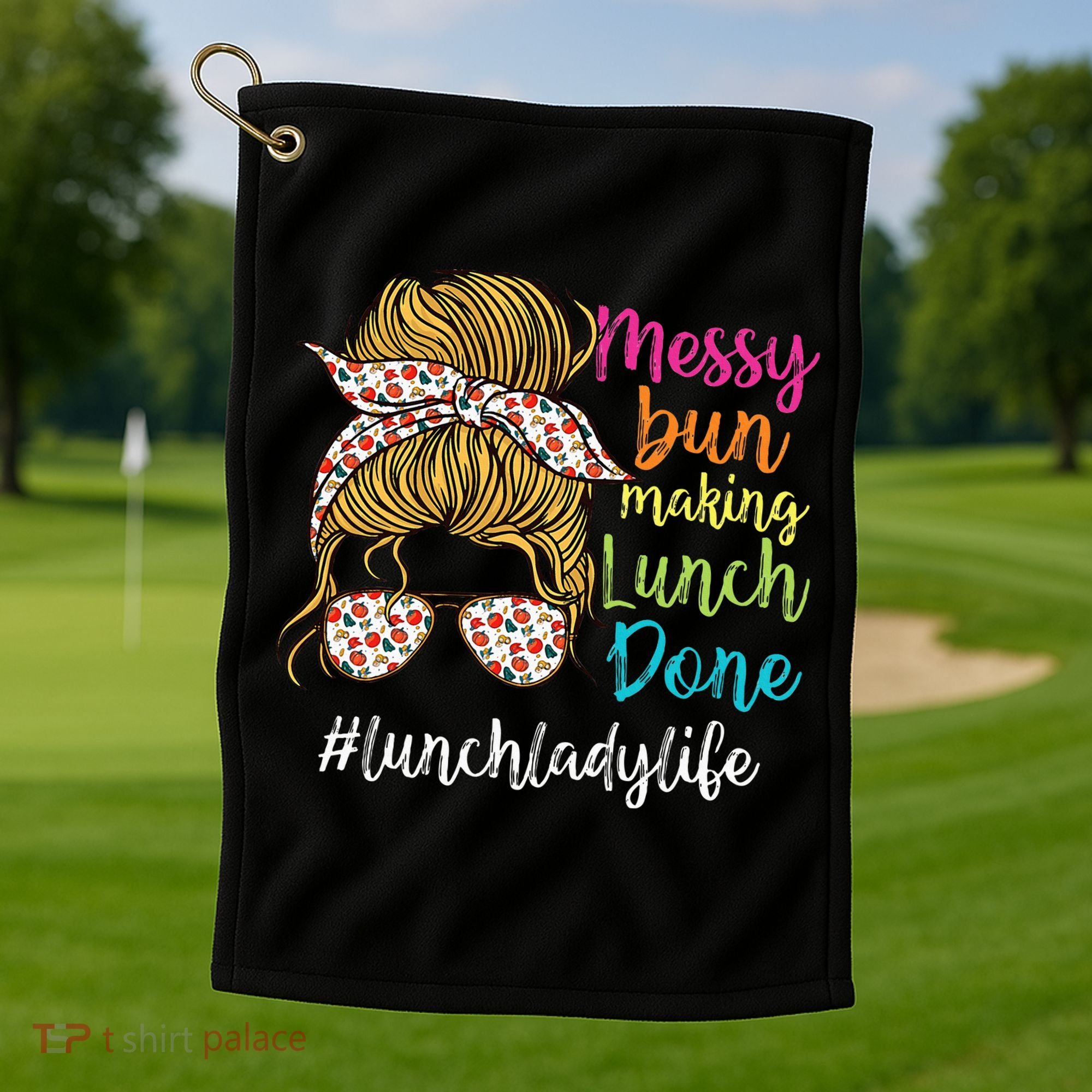 Funny Lunch Lady School Cafeteria Worker Golf Towel