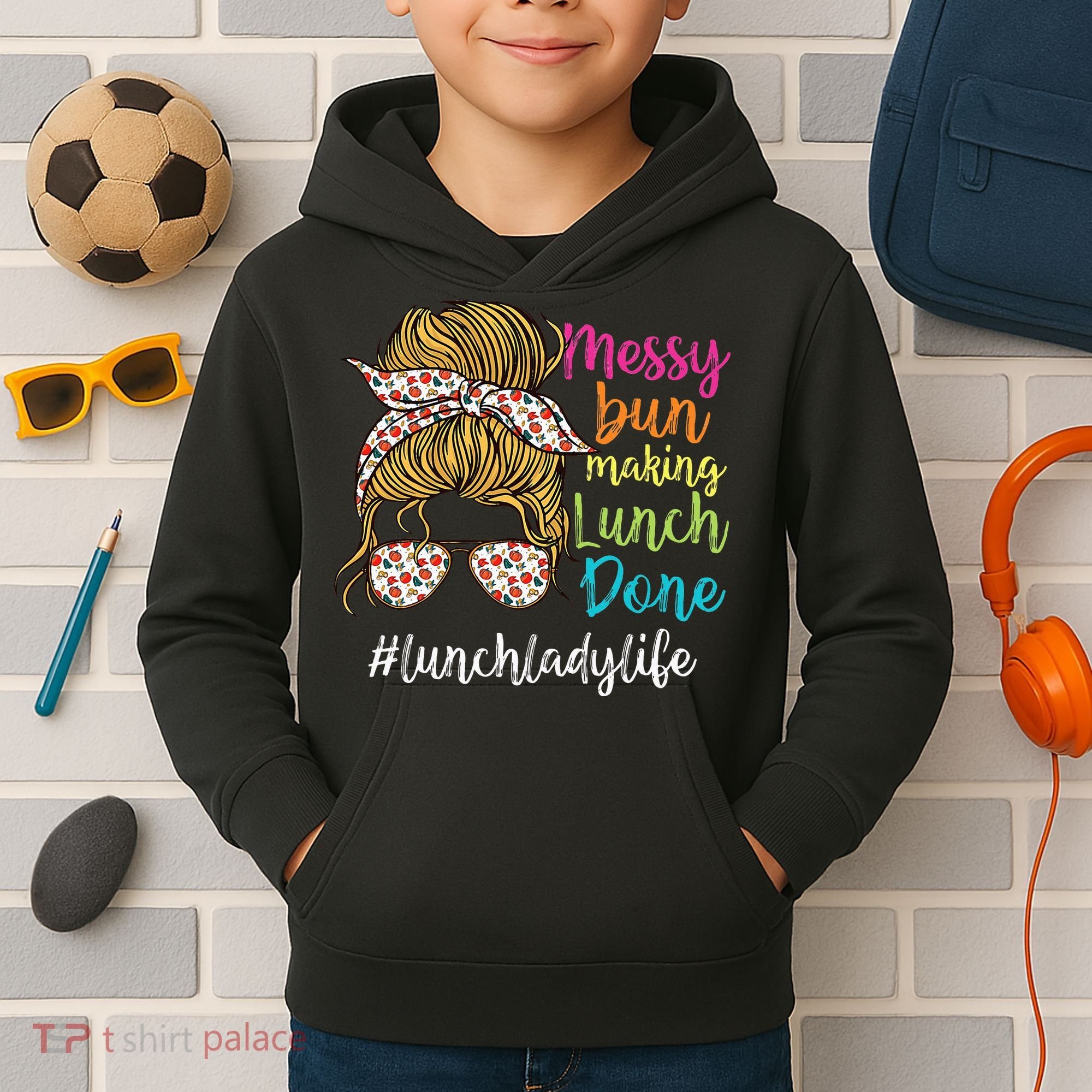 Funny Lunch Lady School Cafeteria Worker Kids Hoodie