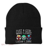 Funny Lucha Libre Gift For Mexican Wrestling Mask Beanie thumb 0
