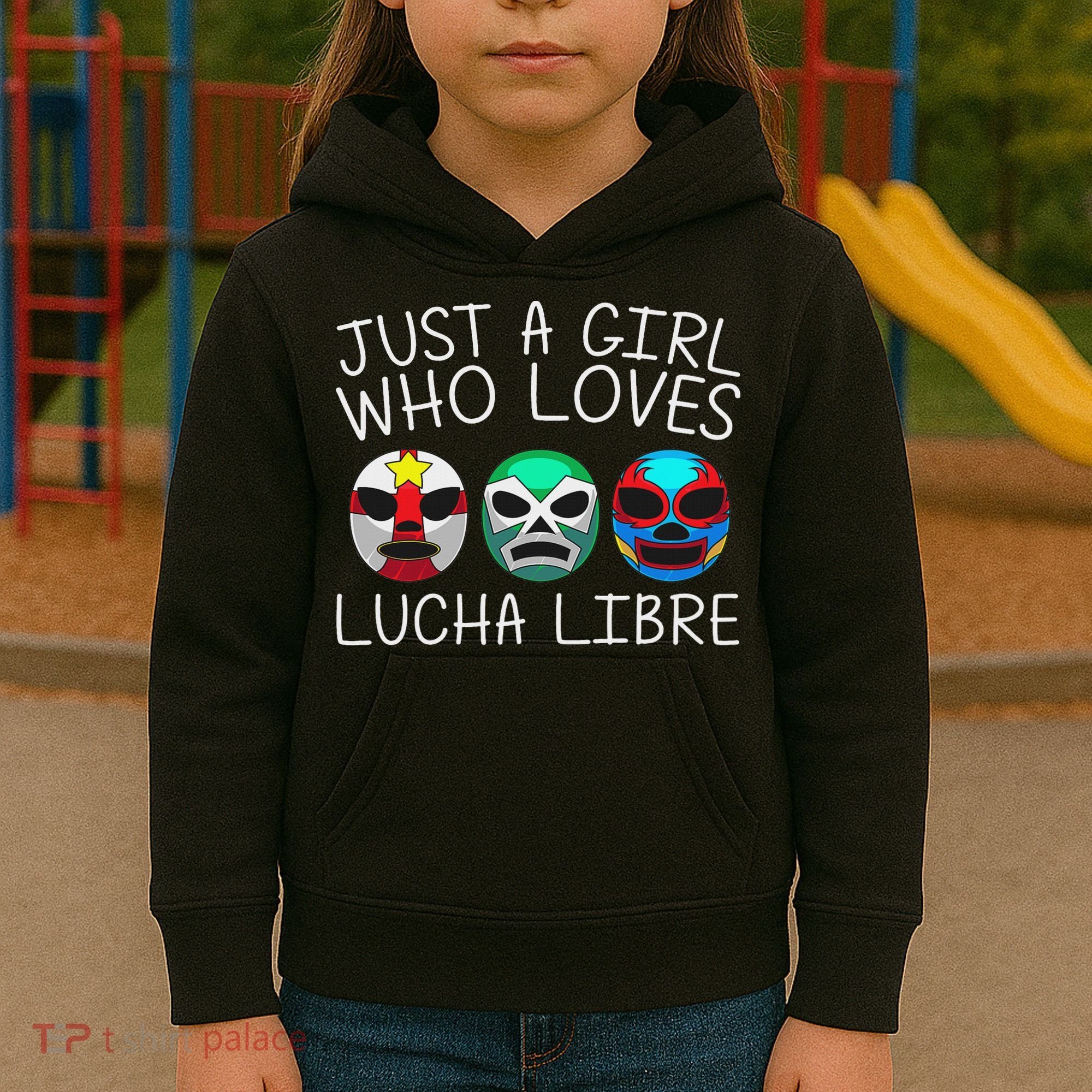 Funny Lucha Libre Gift For Mexican Wrestling Mask Kids Hoodie