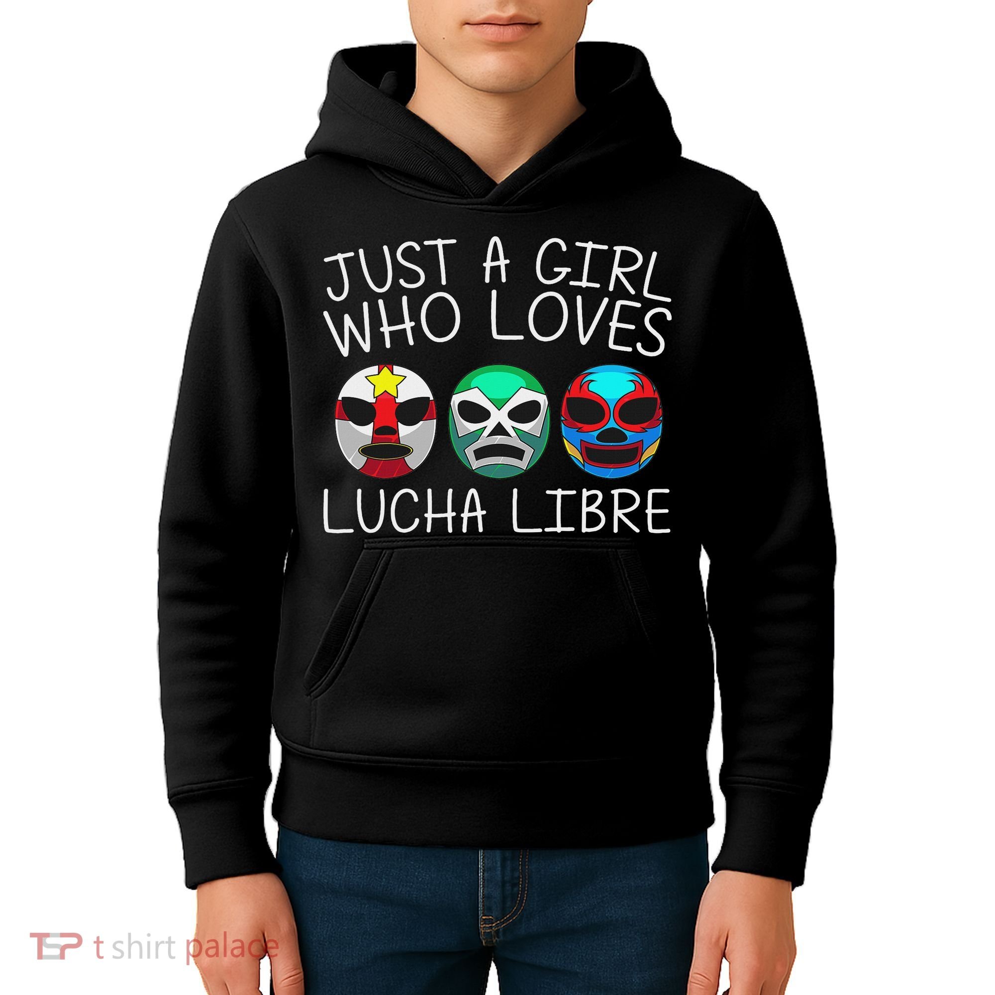 Funny Lucha Libre Gift For Mexican Wrestling Mask Kids Hoodie