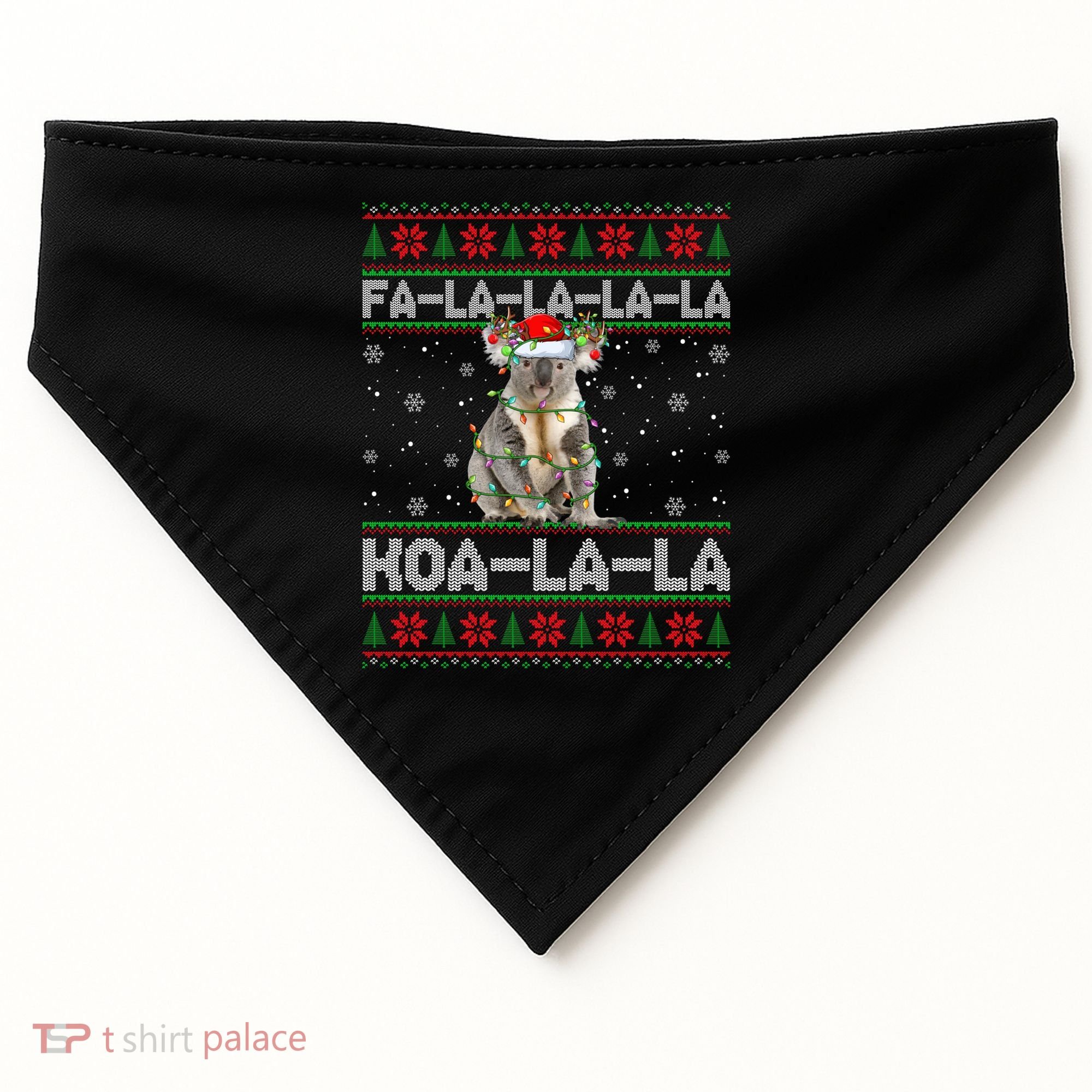 Fa La La Koa La La Koala Xmas Ugly Santa Koala Christmas Great Gift USA-Made Doggie Bandana