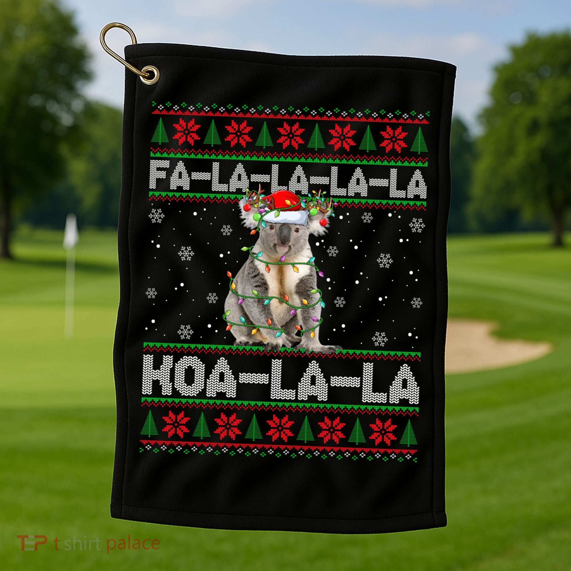 Fa La La Koa La La Koala Xmas Ugly Santa Koala Christmas Great Gift Golf Towel