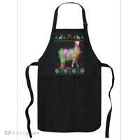 Funny Llama Lights Tangled Ugly Sweater Christmas Animals Apron thumb 0