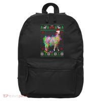 Funny Llama Lights Tangled Ugly Sweater Christmas Animals 16 in Basic Backpack thumb 0