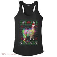 Funny Llama Lights Tangled Ugly Sweater Christmas Animals Ladies PosiCharge Competitor Racerback Tank thumb 0
