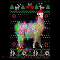 Funny Llama Lights Tangled Ugly Sweater Christmas Animals 16oz Travel Tumbler thumb 2