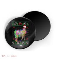Funny Llama Lights Tangled Ugly Sweater Christmas Animals Magnet thumb 0