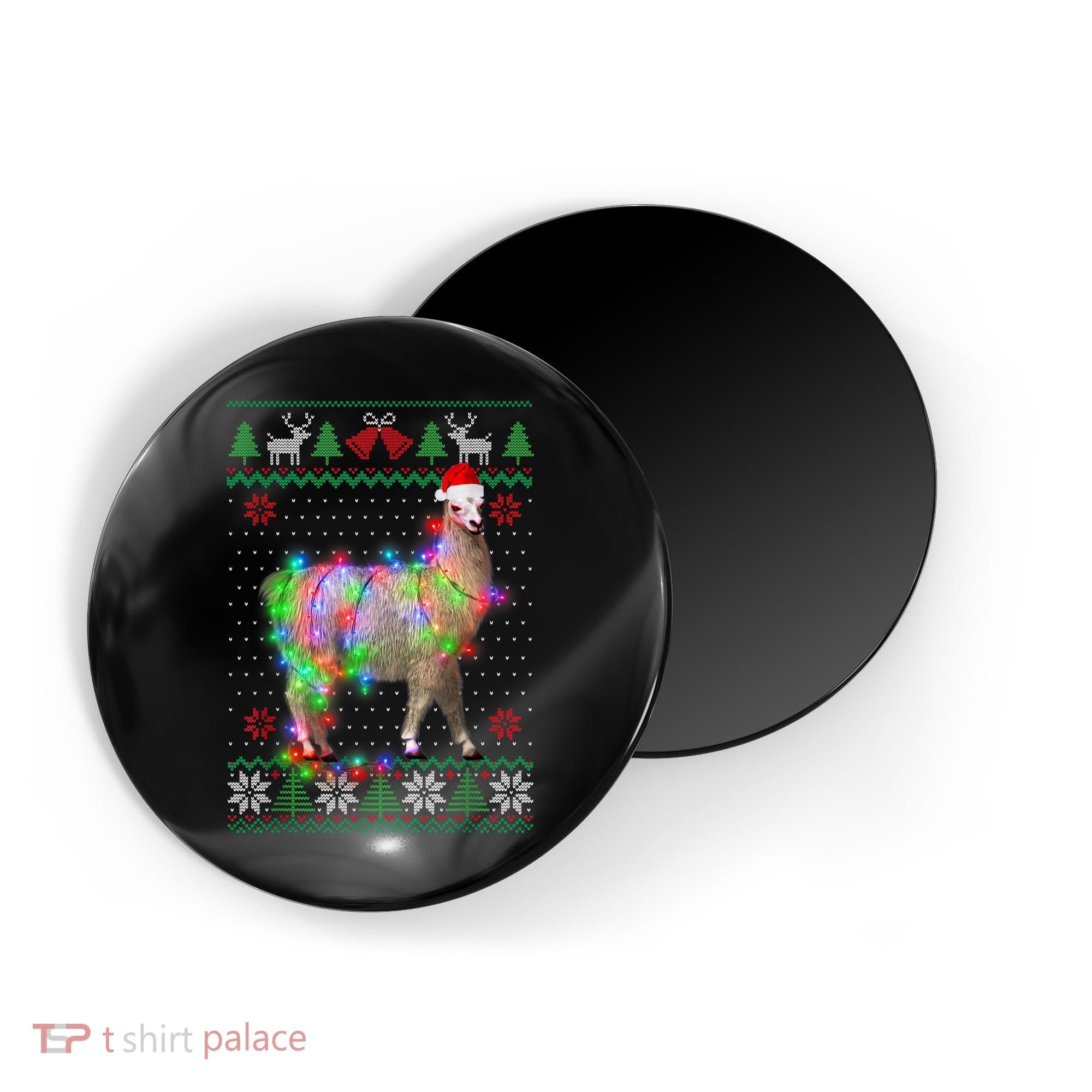 Funny Llama Lights Tangled Ugly Sweater Christmas Animals Magnet