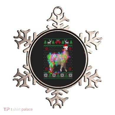 Funny Llama Lights Tangled Ugly Sweater Christmas Animals Ornament