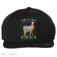 Funny Llama Lights Tangled Ugly Sweater Christmas Animals Wool Snapback Cap thumb 0