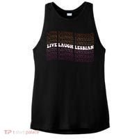 funny Live Laugh Lesbian Pride LGBTQ Family Ladies PosiCharge Tri-Blend Wicking Tank thumb 0